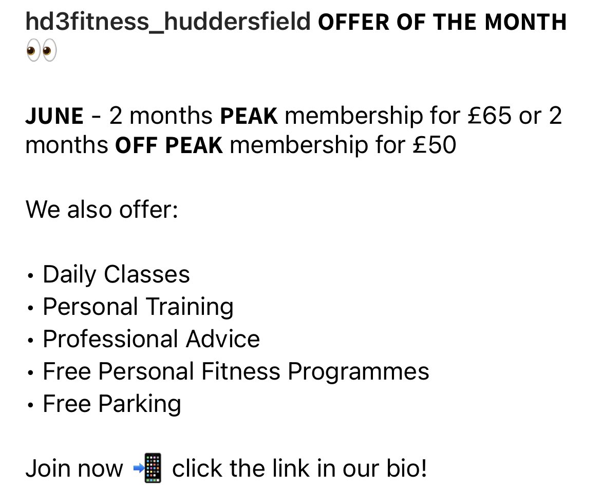 June Special Offer <a href="/HD3Fitness/">HD3 Fitness Centre</a> Huddersfield