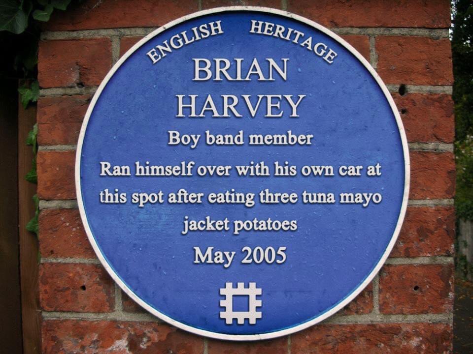 MORNING. Today marks 18 years since Brian Harvey ran himself over after eating four tuna mayo jacket potatoes. NEVER FORGET.
