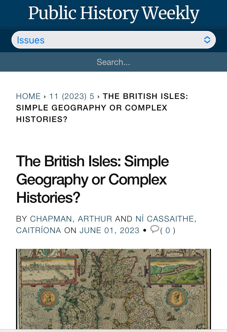 Exciting to be launching the June @PH_Weekly, co-edited with @trionacheile, and exploring nations and narrations in the ‘British Isles.’ Looking forward to five weeks of posts from around the ‘Isles’ and beyond. Join the conversation by posting responses? public-history-weekly.degruyter.com