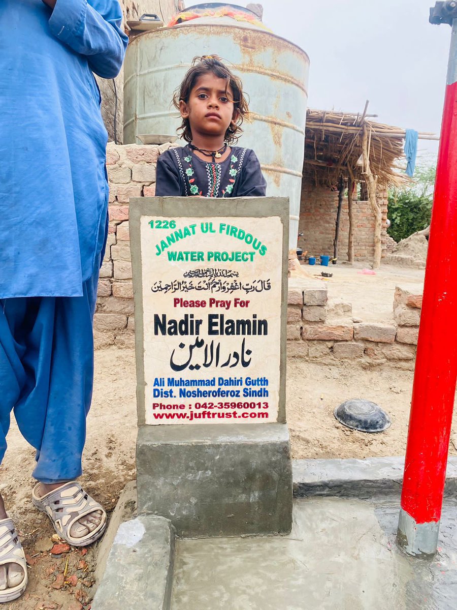 juftrustreg's tweet photo. JUF Water Project is pleased to share the installed of Hand Pump, dedicated to the memory of Nadar Alamin. The handpump has been installed in the house of Lady Shabana of Nosheroferoz, supporting 2 disabled children alongside 5 other family members.
#JUF #cleanwaterforall https://t.co/8hcprIJbmM
