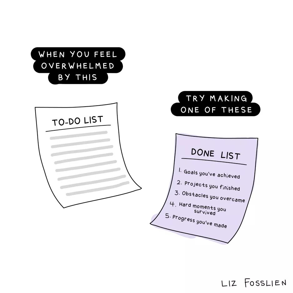 Robin Davis ๐ (@robind100) on Twitter photo Don't just focus on what you haven't got done. Also take time to reflect on what you've achieved. #HappierNHS. Great graphic from <a href="/fosslien/">Liz Fosslien</a> Don't just focus on what you haven't got done. Also take time to reflect on what you've achieved. #HappierNHS. Great graphic from <a href="/fosslien/">Liz Fosslien</a>