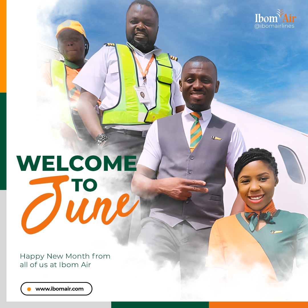 ibomairlines's tweet photo. Welcome to June! It's our anniversary month! 🎉

May this new month be filled with new adventures &amp; new heights. 

Wishing you an amazing month ahead! 

From all of us at Ibom Air 

#happynewmonth #june2023 #june1st #june #newmonth https://t.co/bFsZTmrl3h