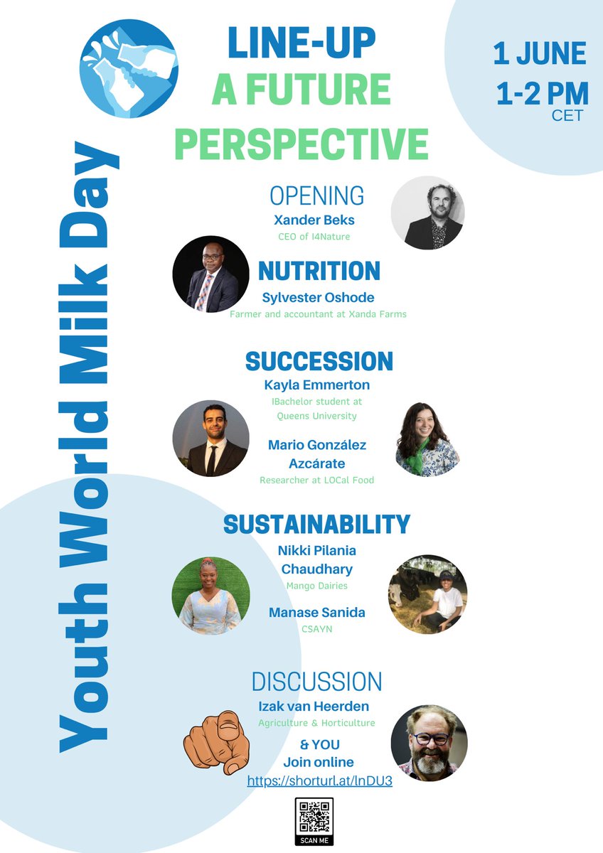 youthwmd's tweet image. Happy youth world milk day! Join us today, and be part of the future of milk. 🐄Various topics will be covered,  If you want to listen and share your opinion, join us online via shorturl.at/lnDU3. #EnjoyDairy #WorldMilkDay2023 all you need is milk right?🥛@GlobalDairyP