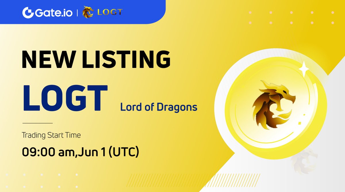#Gateio New Listing: $LOGT @Global_LoD ⏰ Trading Starts: 9: 00am, June 1 (UTC) 📈Trade: gate.io/trade/LOGT_USDT #Newlisting #Startup #launchpad