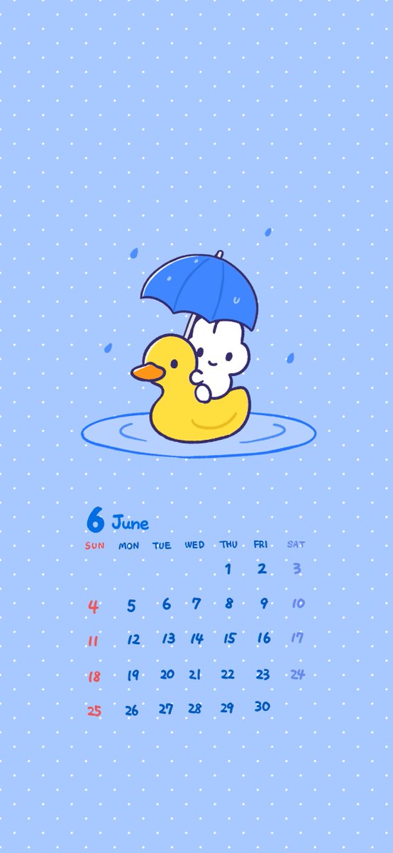 「6月のカレンダーおまたせだよ」|やさうさちゃんのイラスト