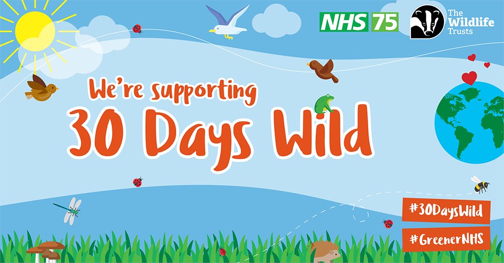 🌳🌺🐞 As part of #NHS75 we are partnering with @WildlifeTrusts to support #30DaysWild and shine a light on the great work of #NHS teams who make the best use of our green spaces for the benefit of patients and staff. wildlifetrusts.org/news/nhs-backs… #GreenerNHS