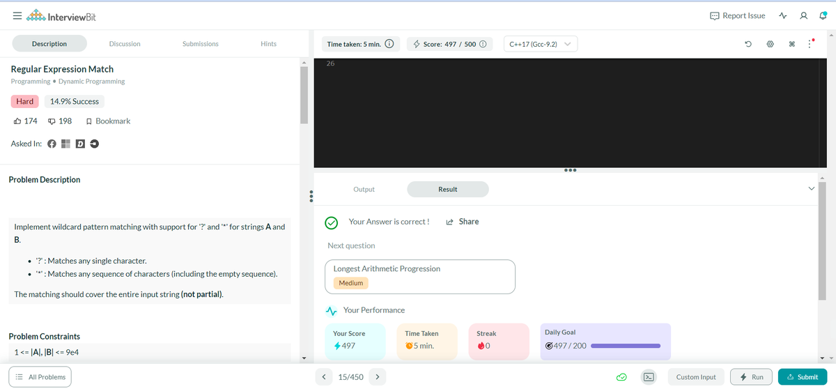 RVedashree1's tweet photo. Hello All, I have completed #Day032 of #365DaysofCode Challenge with
@scaler_official
Today I solved the question- Regular Expression Match discord community link: https://t.co/7ZTJwvvzao #scalerdiscord #codewithscaler https://t.co/WrF8jcu2Pz