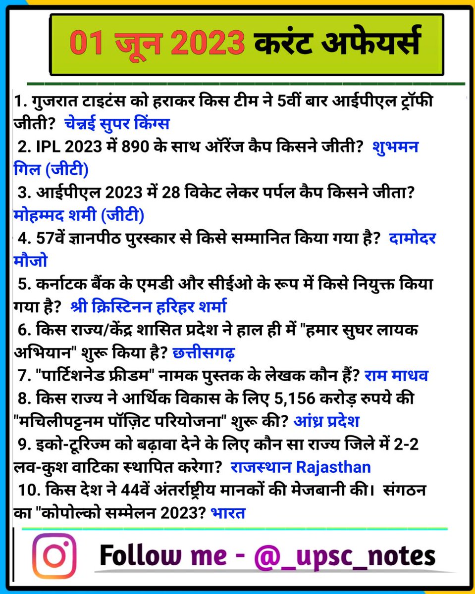 Upsc Notes On Twitter 01 June Current Affairs Upsc Notes On Twitter 01 June Current Affairs