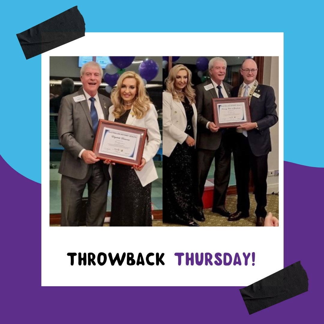 #tbt 🏅 In 2022, past ARH Chairman Greg Ross OAM presented Companion Awards to Elizabeth Dumonio and the Rotary Club of Glenferrie, which President Mark Ellis AM accepted on the club's behalf. They've given continual support to #australianrotaryhealth and we thank them again 👏