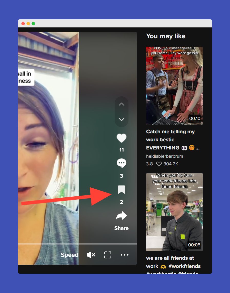 michaelgrowth's tweet image. TikTok Desktop Update:

You can now see your own bookmarks when on desktop. 

Bookmark / saves are now present on videos.

Both have already been updated on TokAudit and Tokbackup.