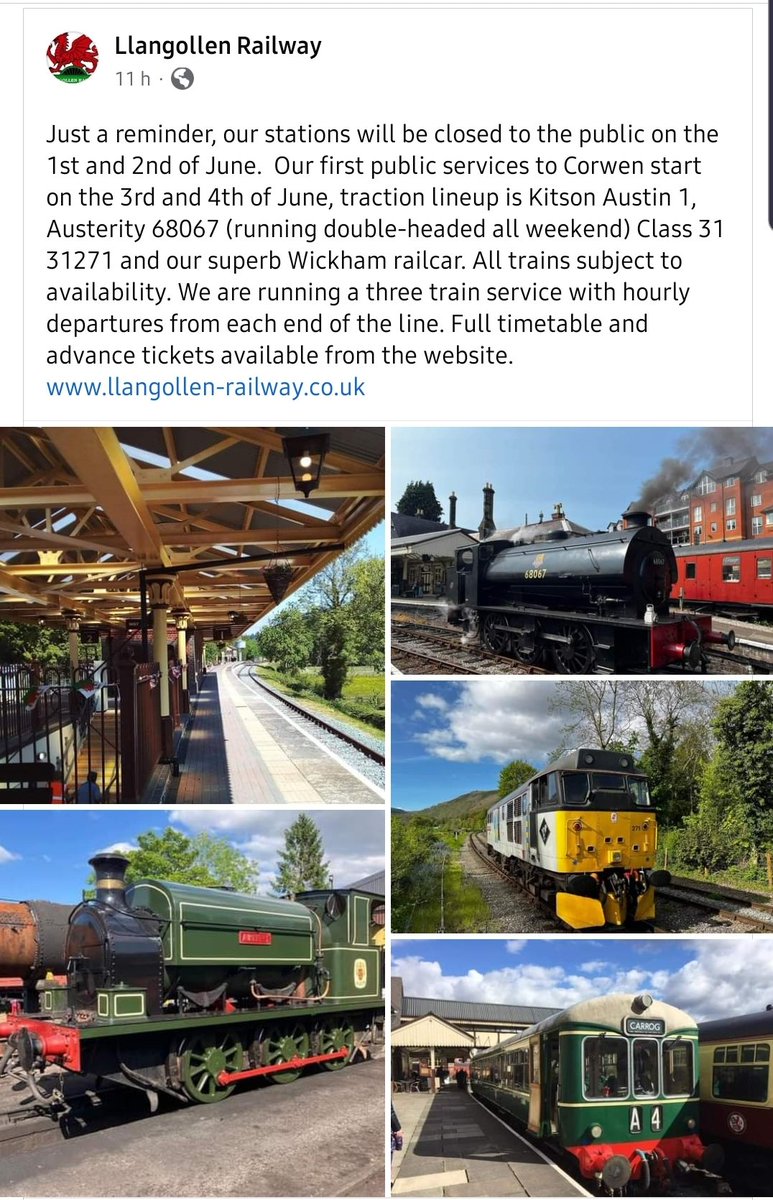 And what better way to celebrate volunteers, the 1st trains into the new station at Corwen today will be volunteer trains, services put on for volunteers to celebrate the massive & historic achievement of the Llangollen & Corwen Railway  Volunteers first,dignatories turn tomorrow