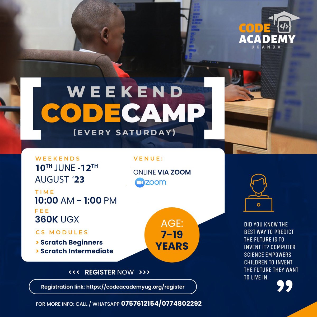 Code Academy Uganda's #CodeCamp is where imagination takes flight, and curiosity becomes the catalyst for innovation. Join us as we nurture the innate creativity of young minds. #CodingforKids