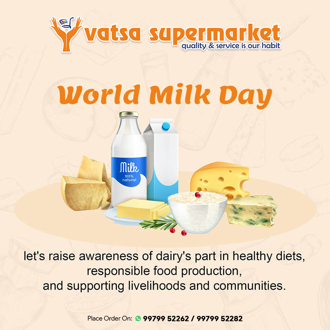 Milk: Nature's gift for a healthy lifestyle. Join us in raising a glass on World Milk Day!
.
#WorldMilkDay #MilkDay #celebratedairy✨ #MilkMarvels #Milklicious #DairyDivine #milkpowder #MilkLove #MilkEuphoria #MilkFusion #MilkNationUnite #dairydelights #MilkMasterpiece