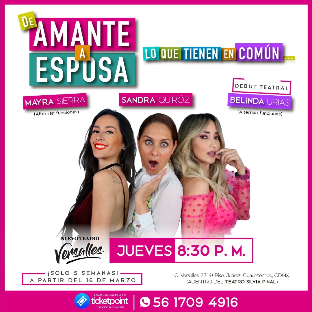 Bercardal's tweet photo. De amante a esposa. Jueves 8:30 pm en el nuevo teatro versalles. 
Tengo 3 pases dobles para los primeros en mandar DM . Se van a divertir. https://t.co/utSOuYGj5m