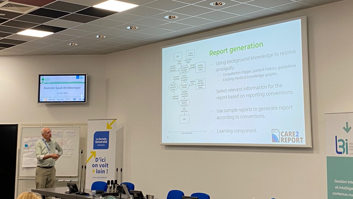 2è jour de <a href="/Inforsid2023/">Inforsid 2023</a> démarre avec un keynote très intéressant sur l'application de l'IA pour la génération automatique des rapports médicaux. 
#inforsid #infosid2023