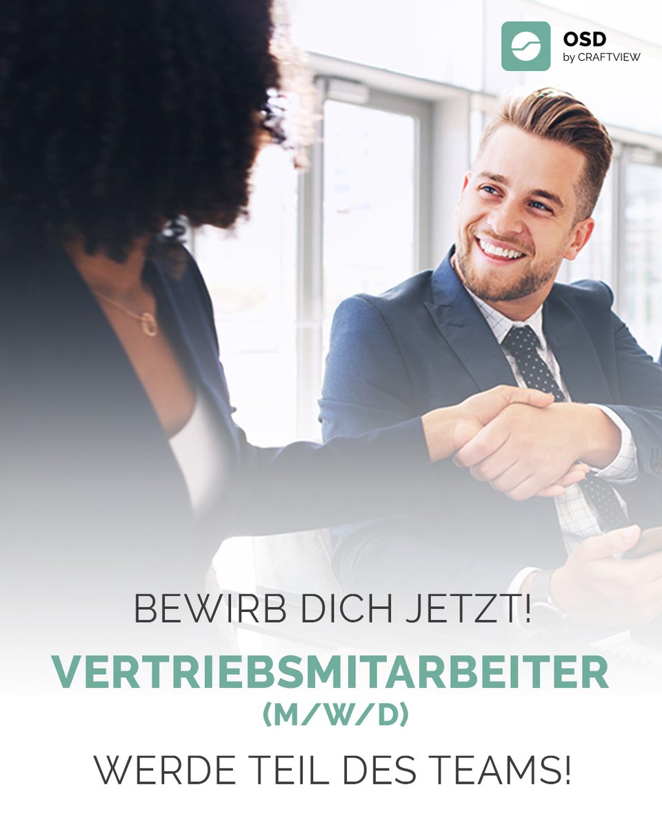 osd_software's tweet photo. VERTRIEBSMITARBEITER (m/w/d) gesucht! 
 
Setze deine Stärken ein, um mit uns die digitale Transformation im Handwerk voranzutreiben. Bereichere unser Team! 

 ➡Komm zu uns: https://t.co/xq615FTXEF 

 Das OSD-Team 
 
#osd #karriere #hiring #itjobs #vertrieb https://t.co/b2F8rLd2h7