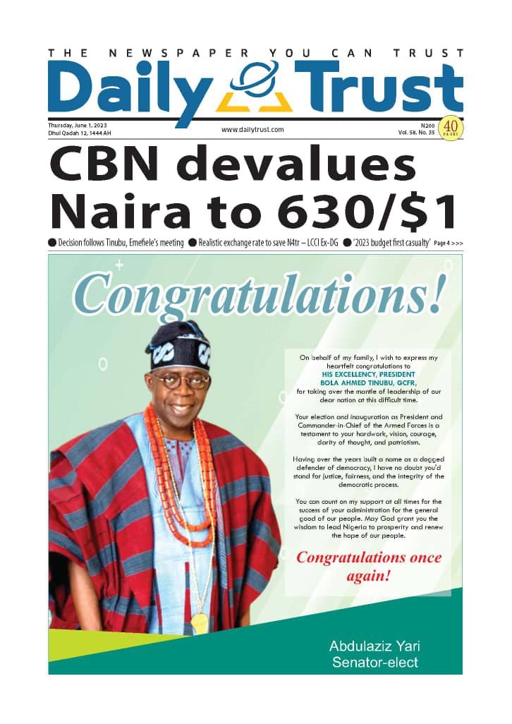 Dear @daily_trust, please can you show us the official statement or press release by the CBN as source for this story. Please note, I am not saying that you are lying. I am simply advocating for responsible journalism.