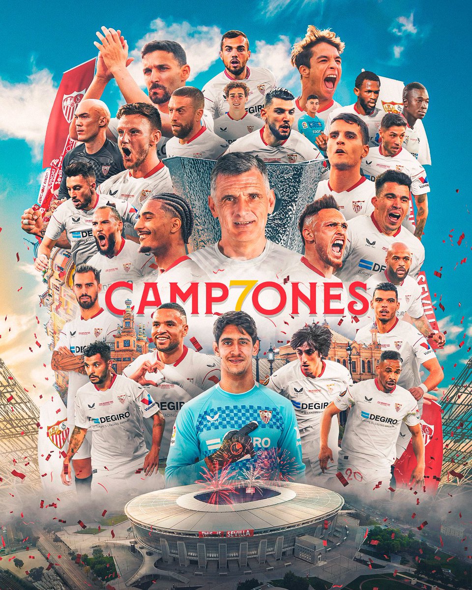 JoaquinCaparros's tweet photo. 🔴⚪️CAMP7ONES🔴⚪️

Grande mi @SevillaFC . Enhorabuena a todos los miembros del club, jugadores , y mención especial a nuestro capitán @JNavas. Eres una leyenda y estoy muy orgulloso de ti. Disfrutad sevillistas. 
🏆🏆🏆🏆🏆🏆🏆 https://t.co/44gxSXySLv