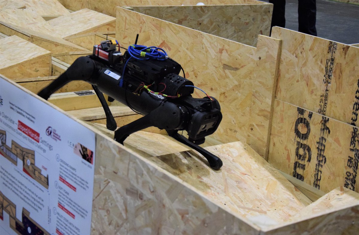 IITalk's tweet image. The Dynamic Legged Systems Lab is participating during these day at #ICRA2023 in the first edition of the #QuadrupedRobotChallenges (QRC), a series of competitive events that will range from the remote control of #quadrupedrobots to #autonomousmobility over challenging terrain.