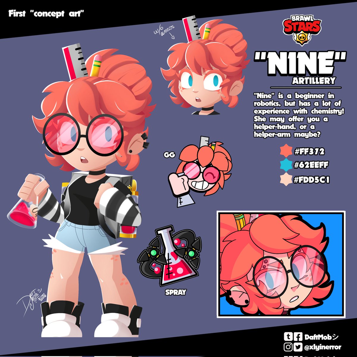 After a few- I finally finished this.

A piece of lore is on my Facebook 'cause Twitter- y'know
.
.
.
.
.
________________
#BrawlStars #BrawlStarsArt #oc #brawlstarsoc #fanbrawler #brawler #digitalart #referencesheet