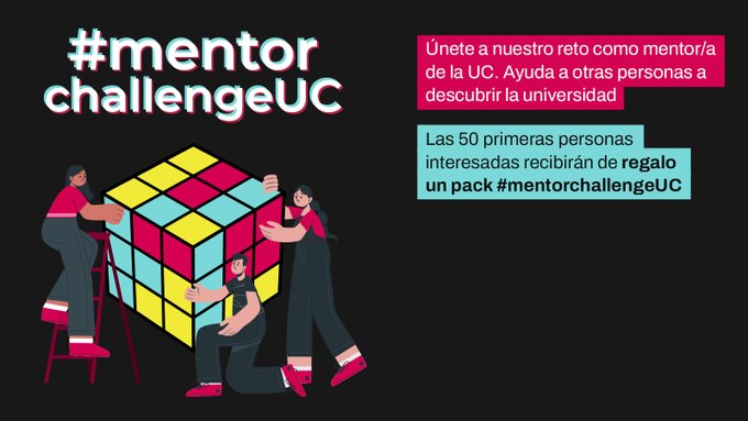 MENTORÍA SOCIAL| ¿Eres estudiante de <a href="/unican/">Universidad de Cantabria</a> y quieres ayudar a otras personas jóvenes a descubrir la universidad? Conviértete en mentor@ del programa #mentorchallengeUC para que tu experiencia les anime a cursar estudios universitarios. Inscríbete en: web.unican.es/unidades/souca…