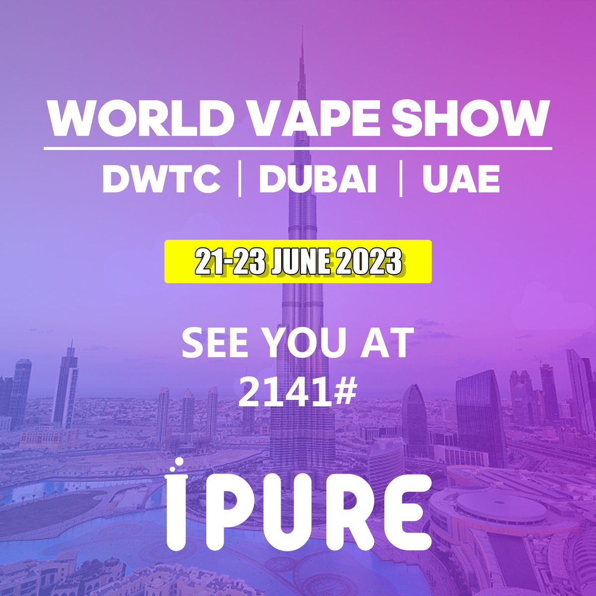 Welcome to visit us at booth no.2141.
World Vape show in Dubai UAE
21-23 June 2023.📷📷
#ipure #Vape #ipurejuice #Eliquid #Ejuice #Flavor #disposable #vapelife #vapecommunity #ecig #ukvia #oem #worldvapeshow #wvsdubai23 #wvs #vapeindustry #wvsdubai #vapeuae #uaevapers