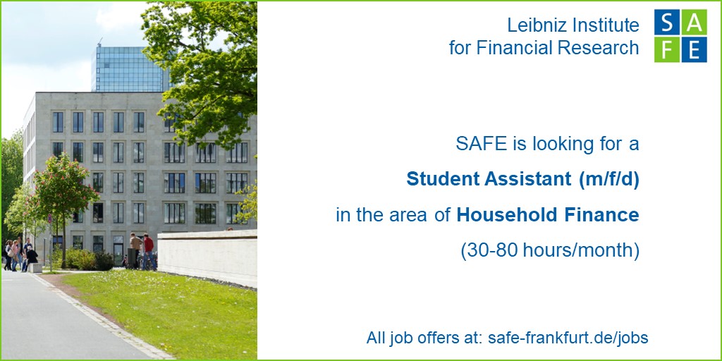 💼Are you a student of economics, business, computer science, data science, or related?

Join our team! 

We are looking for a student assistant (m/f/d) in the area of Household Finance.

👉Apply until 25 June: safe-frankfurt.de/fileadmin/user… #studentjob #hiring