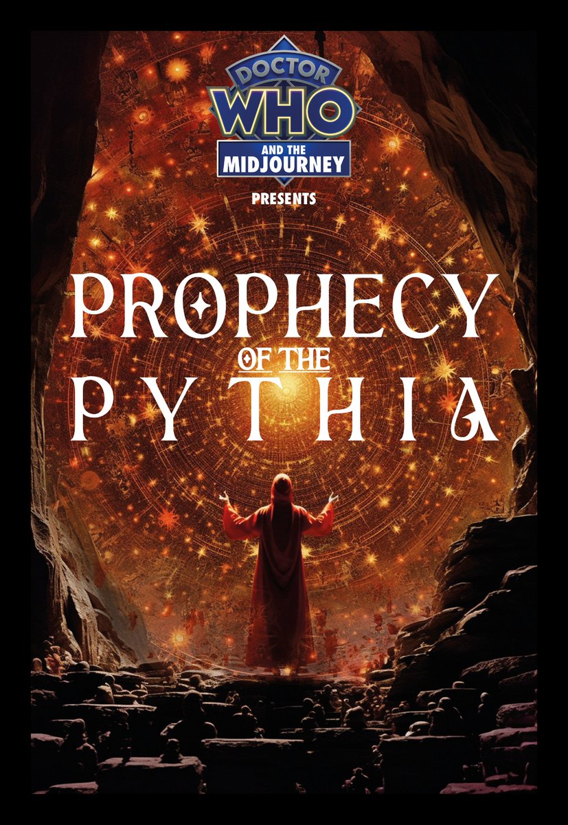DW_MidJourney's tweet photo. Doctor Who and the Midjourney Presents...

PROPHECY OF THE PYTHIA!

A free 20pg comic made entirely with Midjourney!

Download here!

Pages: https://t.co/wdoNB0DzqL

Spreads: https://t.co/Dc9TAdyFN3

I'd love to make another, perhaps adapt something? Reply with suggestions! https://t.co/Trhg4WAdfM