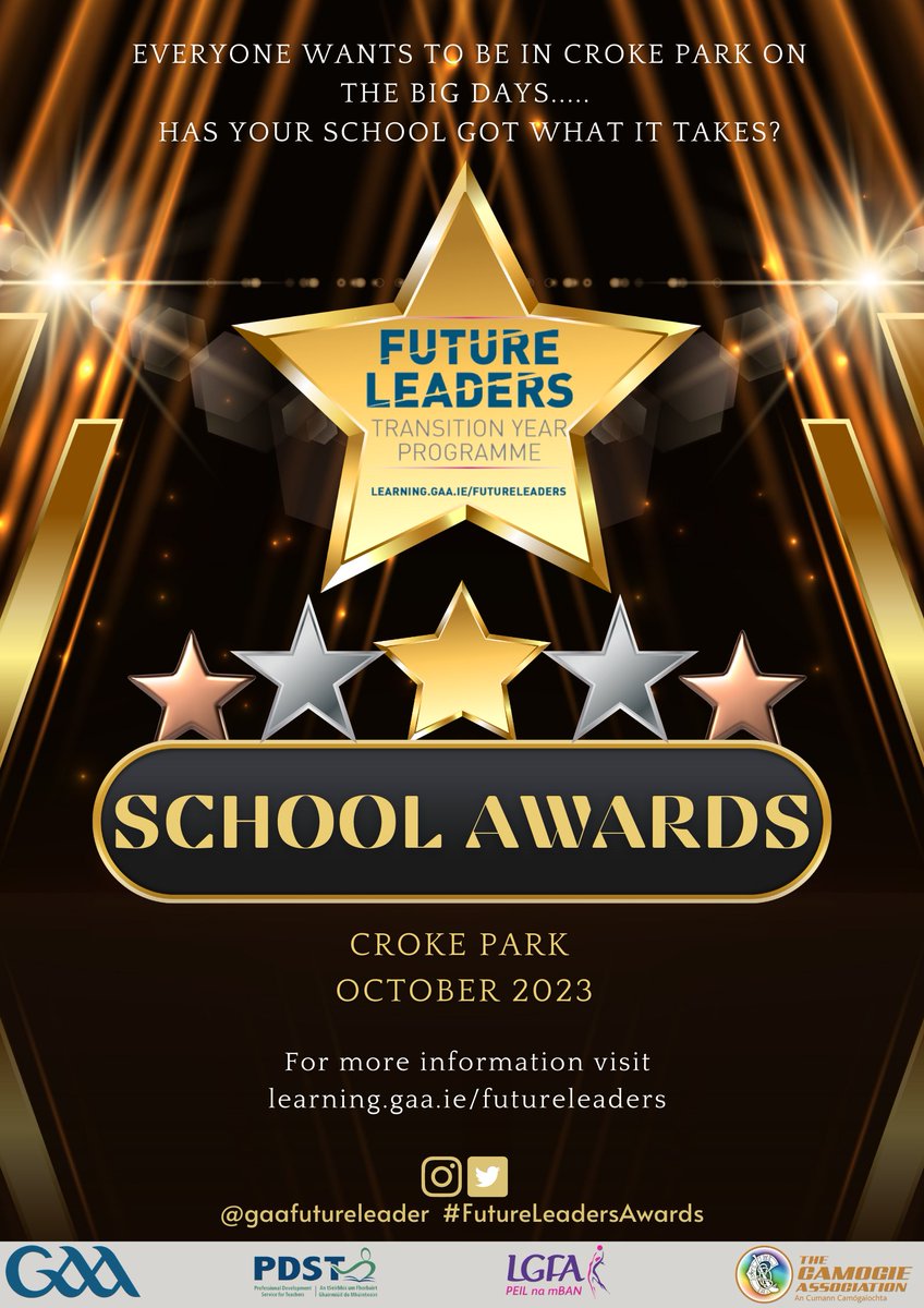 Well done to all our #GAAFutureLeaders pupils &amp; teachers. We had over 15,000 pupils active in Events Month.🤯👏
We want to acknowledge the super work done nationwide.
Let us know why your school should be at the #FutureLeadersAwards ceremony by 12th June: forms.office.com/e/aQyhzkYkme