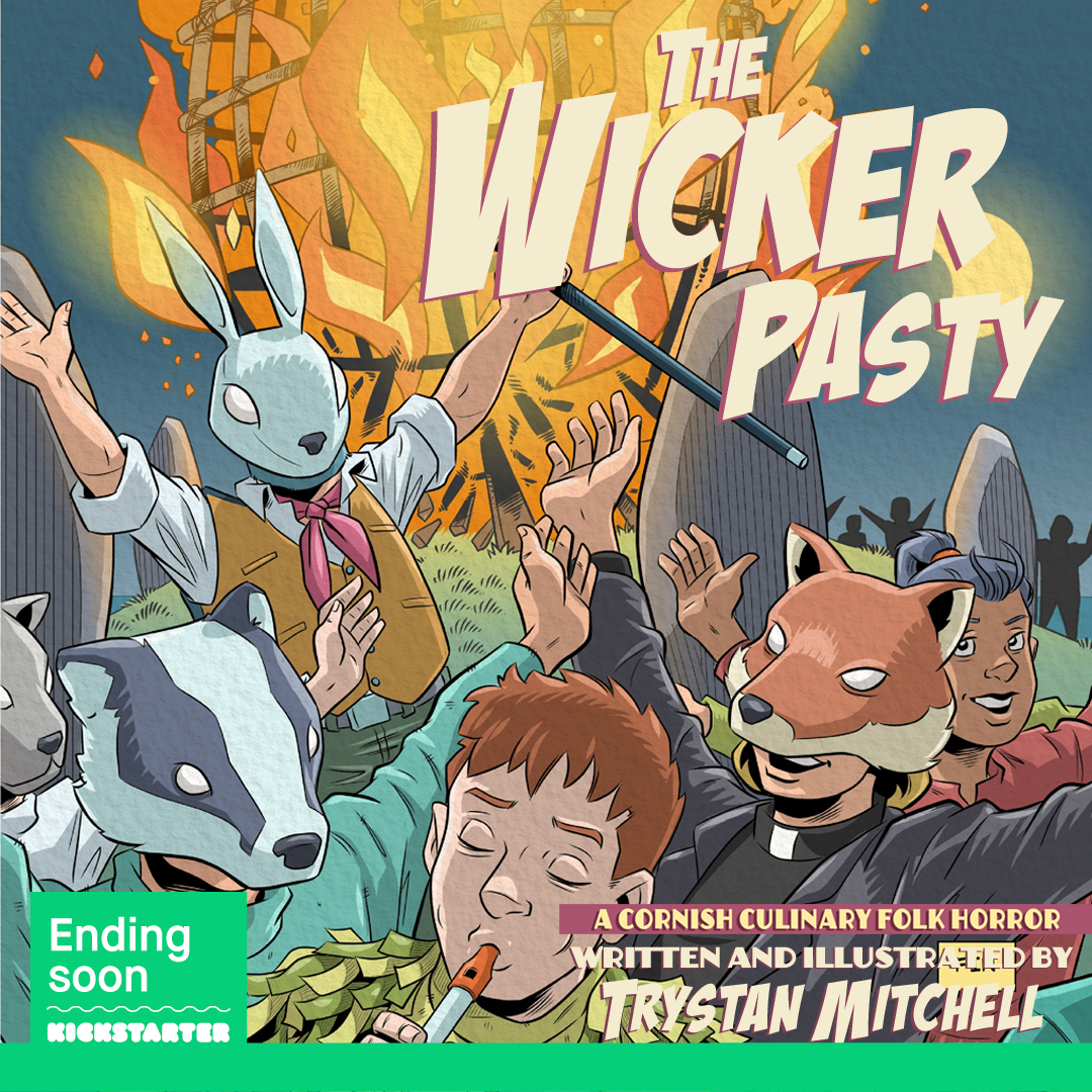 Bigfoot Studio (@inkfunnel) on Twitter photo Five days to go on the <a href="/Kickstarter/">Kickstarter</a> for #TheWickerPasty, the darkly whimsical culinary folk horror baked in Cornwall with a side order of Lovecraft & ritual baking. Check out kickstarter.com/projects/thebi… to pledge & secure a copy #Cornwall #folkhorror #folklore #Lovecraft #comics Five days to go on the <a href="/Kickstarter/">Kickstarter</a> for #TheWickerPasty, the darkly whimsical culinary folk horror baked in Cornwall with a side order of Lovecraft & ritual baking. Check out kickstarter.com/projects/thebi… to pledge & secure a copy #Cornwall #folkhorror #folklore #Lovecraft #comics