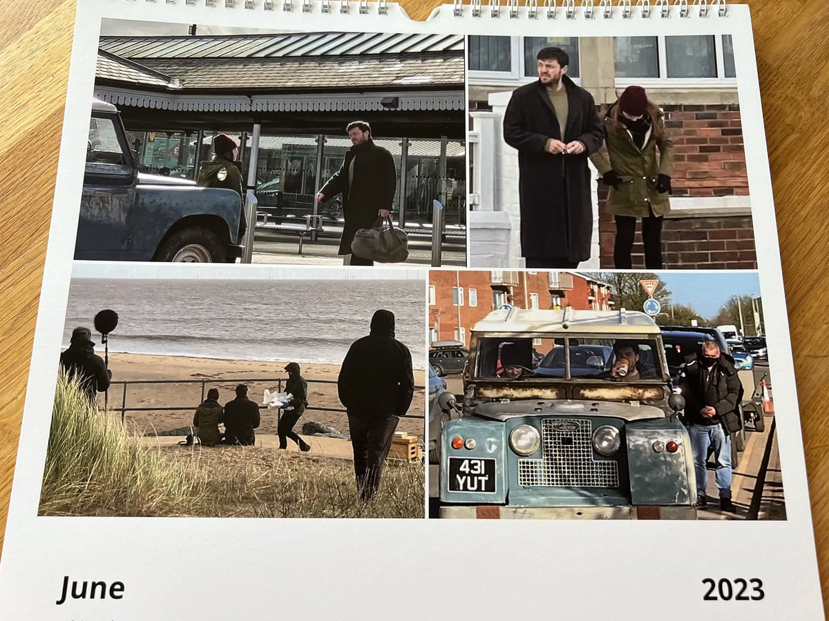 Ohh I forgot it’s pinch punch, first of the month today 😬 Time flies, June already 🤗☀️🌻
Scenes from the Skegness filming make up my June calendar 
#StrikeTroubledBlood
#CormoranStrike
#Skegness 
Credit to the picture takers @badly_wired @CormStrikeFan