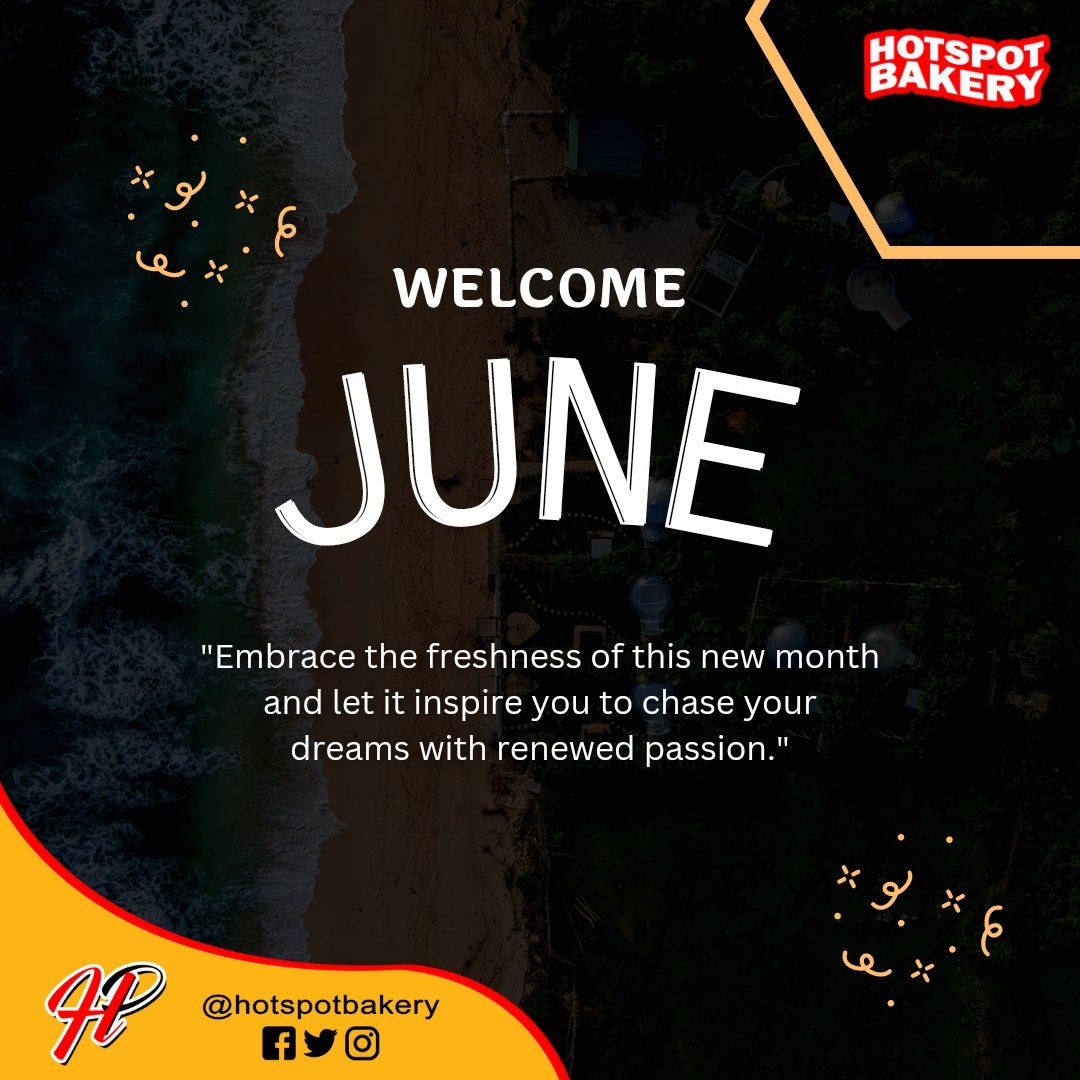 Embrace the freshness of this new month and let it inspire you to chase your dreams with renewed passion.

Happy New Month ❤️

#HelloJune #JuneVibes #NewMonthNewGoals #SummerIsHere #JuneSunshine #Bakery #FreshBaked #BakeryLove #BakeryLife #BakersofInstagram #DeliciousBakery