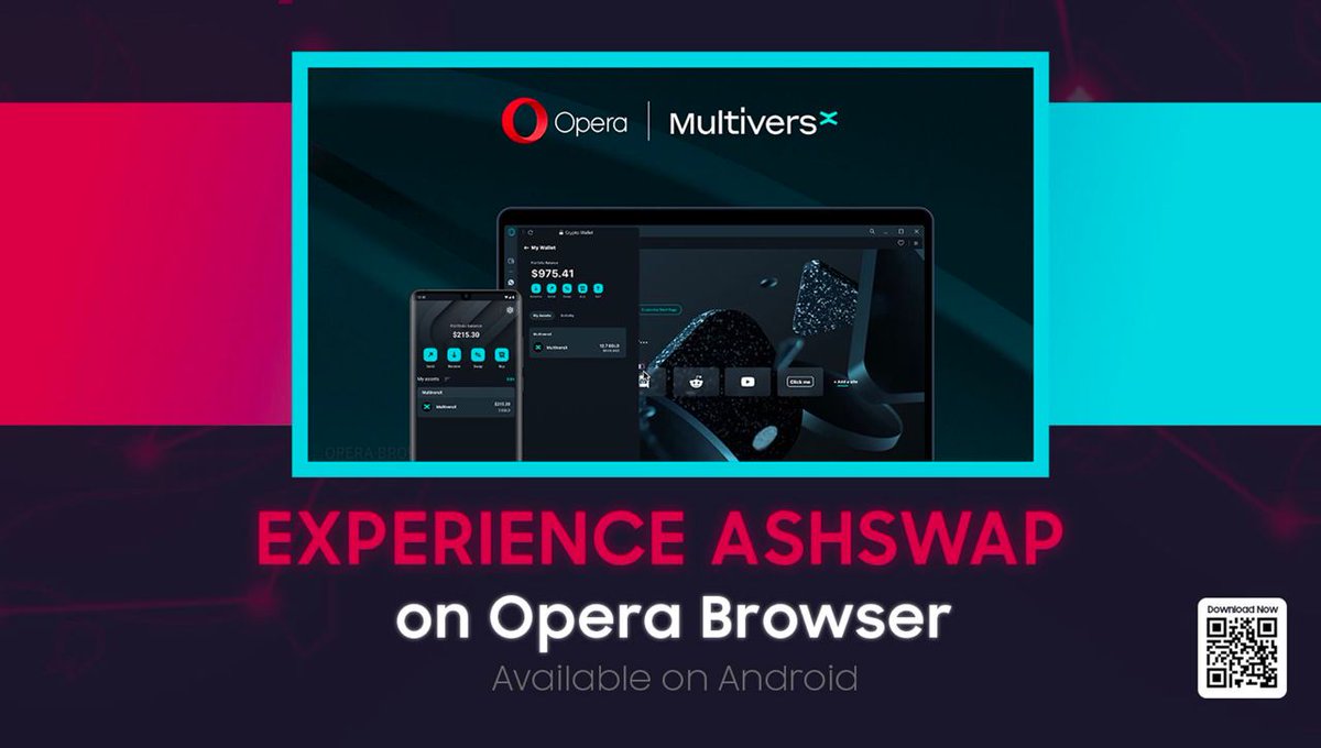 ash_swap's tweet image. Good news!!!
📢 You can experience a dedicated @MultiversX configuration of the @opera Browser on Android to experience @ash_swap with this download link: opr.as/5bw5

🔥 How would it benefit the #AshSwap community? 

Let&apos;s discover in this thread 🧵