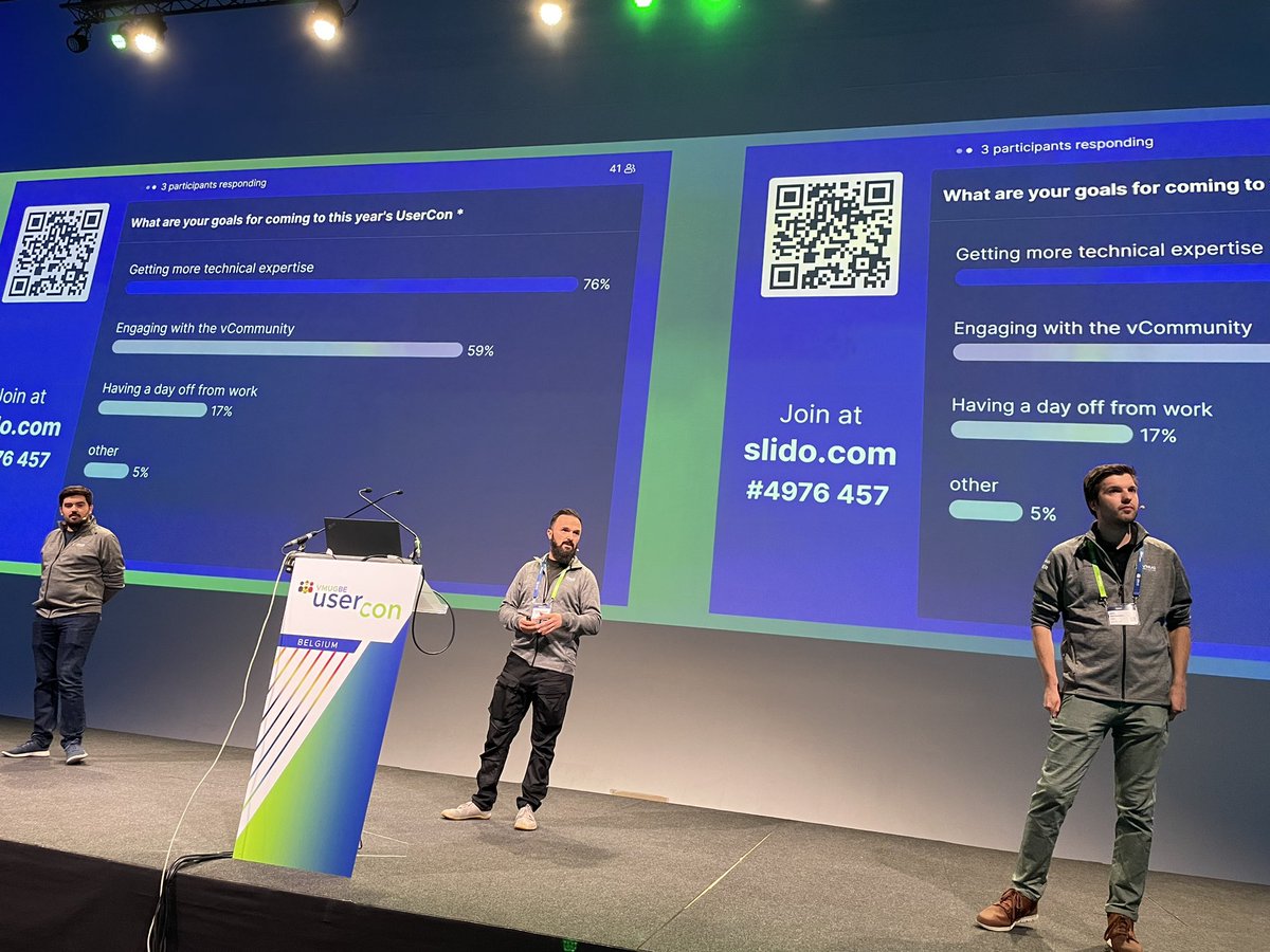 #vmugbe 3 musketeers on stage 👍👍👍