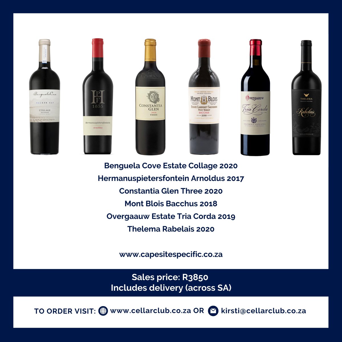 @ThelemaWines collaborated with @capesitespecifi & Cellar Club and curated these bespoke mixed cases! Limited cases are available so do not hesitate to place yours today! @BenguelaCove @ConstantiaGlen @HPF_Skapie @MontBlois
