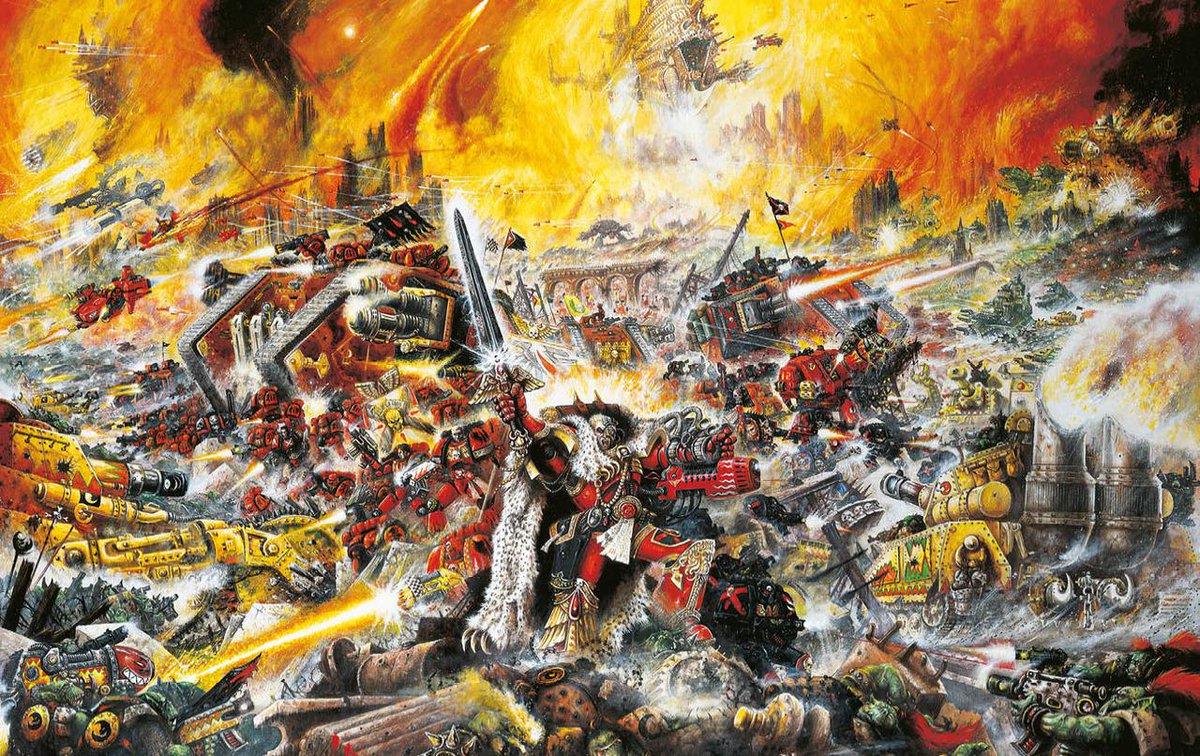 Tatters1717's tweet image. So just seen a rumour that the famed John Blanche is taking his retirement from @warhammer.

Perfect time to share some of my favourite art by him then, even if it's not true.

What's your favourite piece?

#WarhammerCommunity #JohnBlanche #warmongers #40k