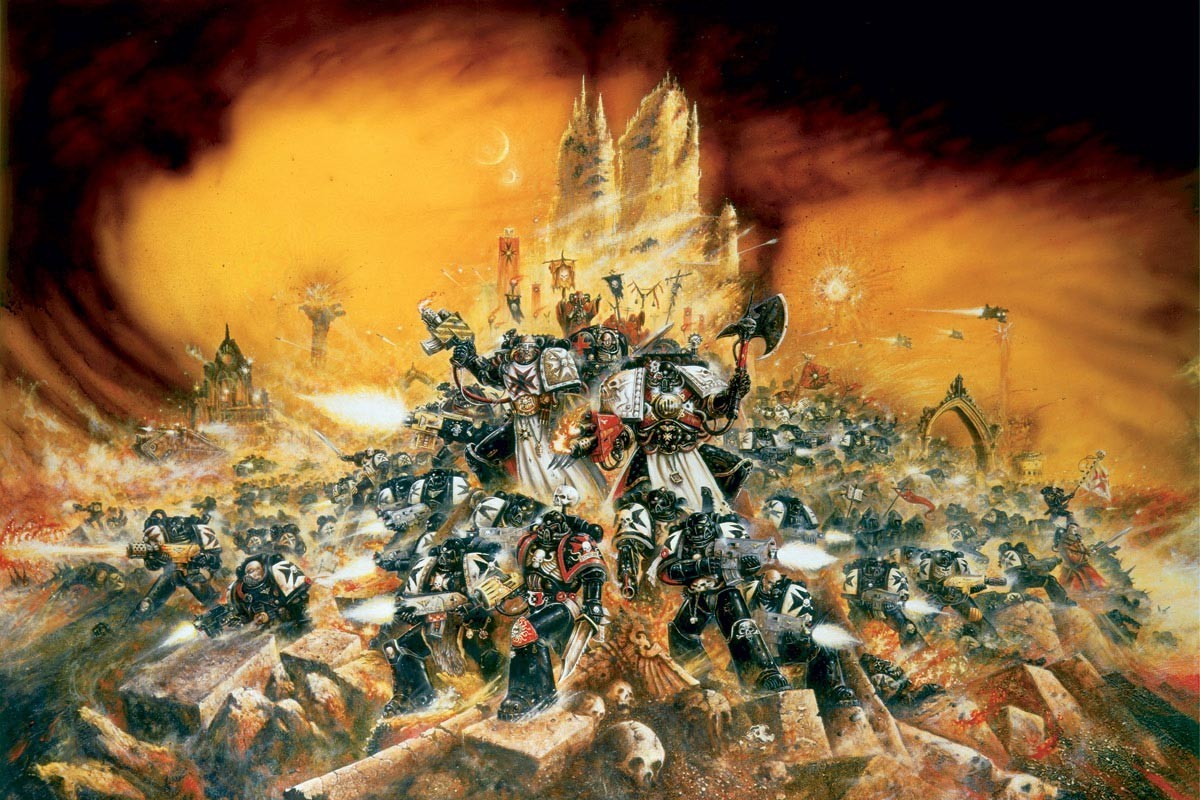 Tatters1717's tweet image. So just seen a rumour that the famed John Blanche is taking his retirement from @warhammer.

Perfect time to share some of my favourite art by him then, even if it's not true.

What's your favourite piece?

#WarhammerCommunity #JohnBlanche #warmongers #40k