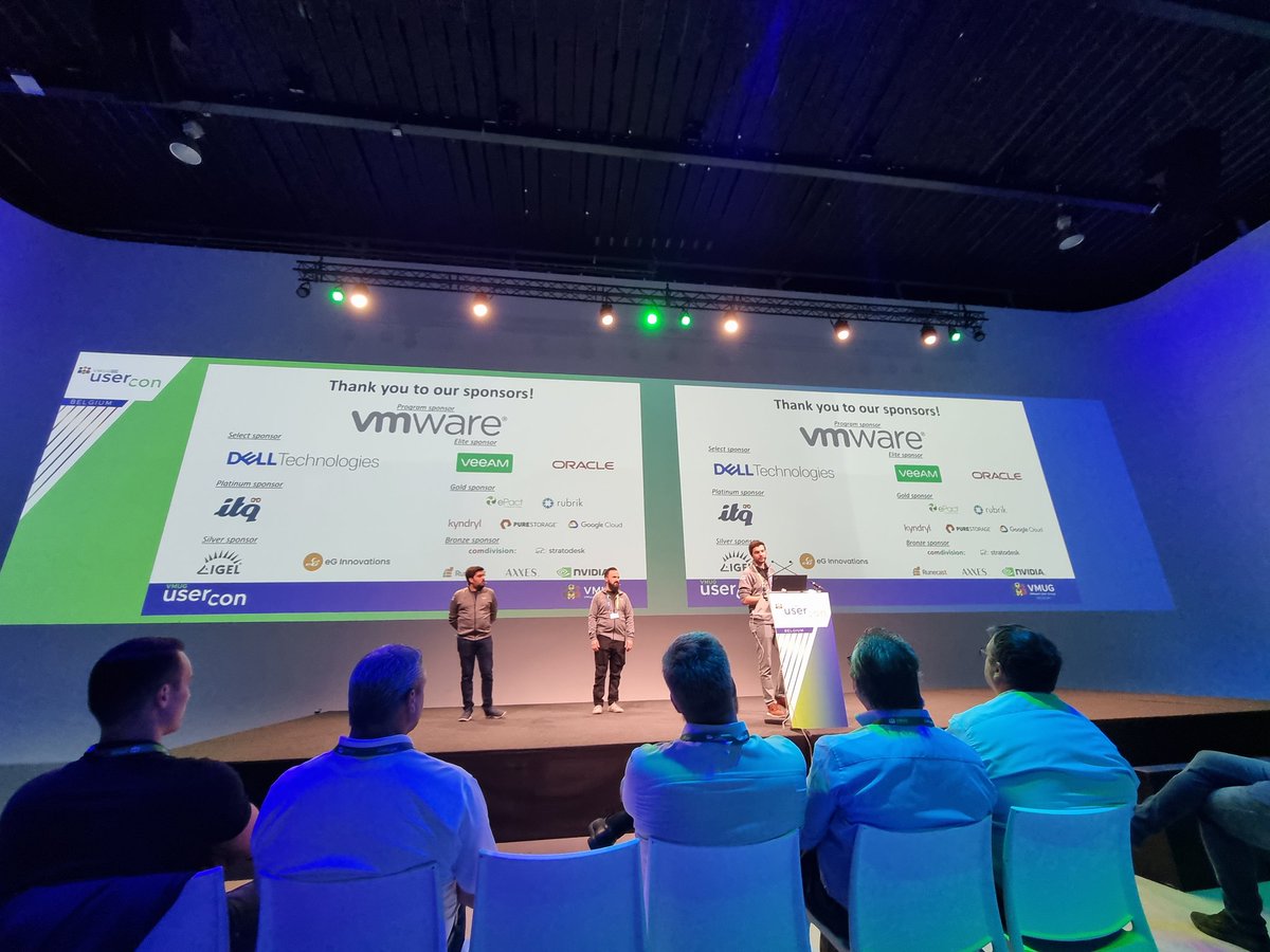 sferk's tweet photo. #VMUGBE keynote kicking off! Happy to have #Runecast as one of the sponsors! https://t.co/DXBIQ1sCzC