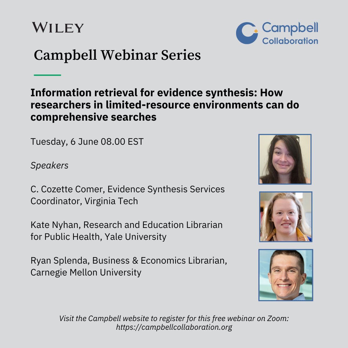 Our next free webinar is just days away ☺️ If you're interested in information retrieval for evidence synthesis, join us on Tuesday. Registration is open now: us02web.zoom.us/meeting/regist…