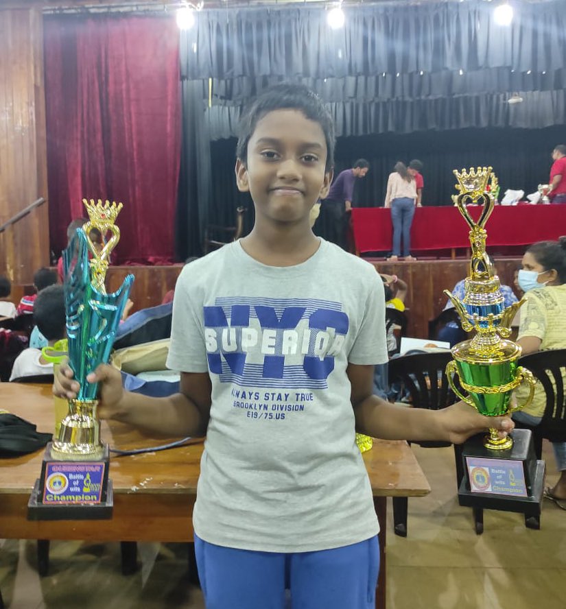 wesley_college_'s tweet photo. Congratulations to Sathsilu Lokuhelapitiya for becoming the U10 champion in the Battle of the Wits Open Rated Blitz Chess Championship held recently. https://t.co/6uJXjnIU5r