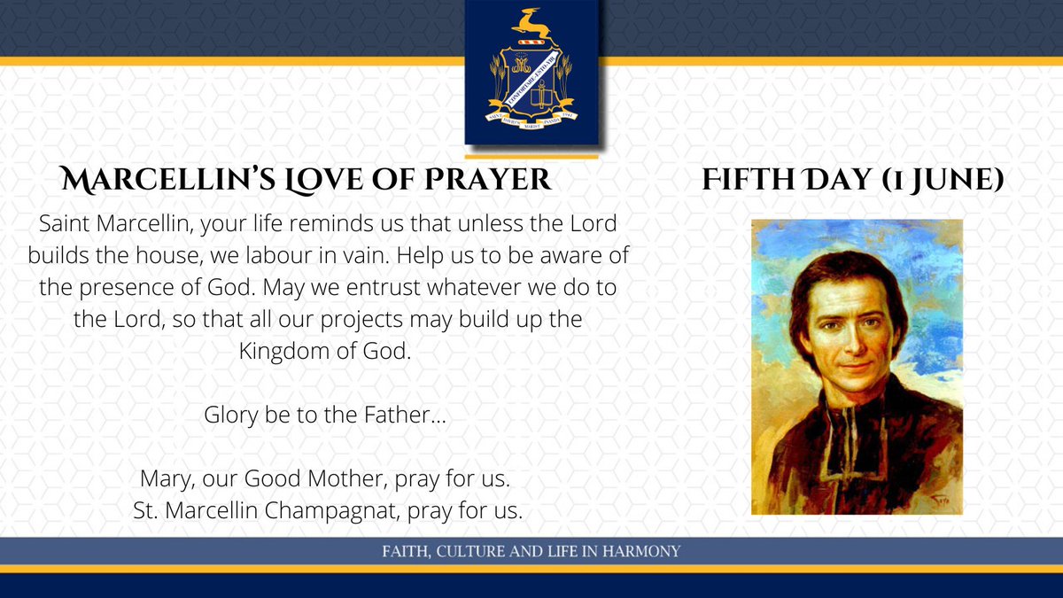 #MaristsofChampagnat 9 day Novena countdown - Day 5 Marcellin's Love of Prayer.