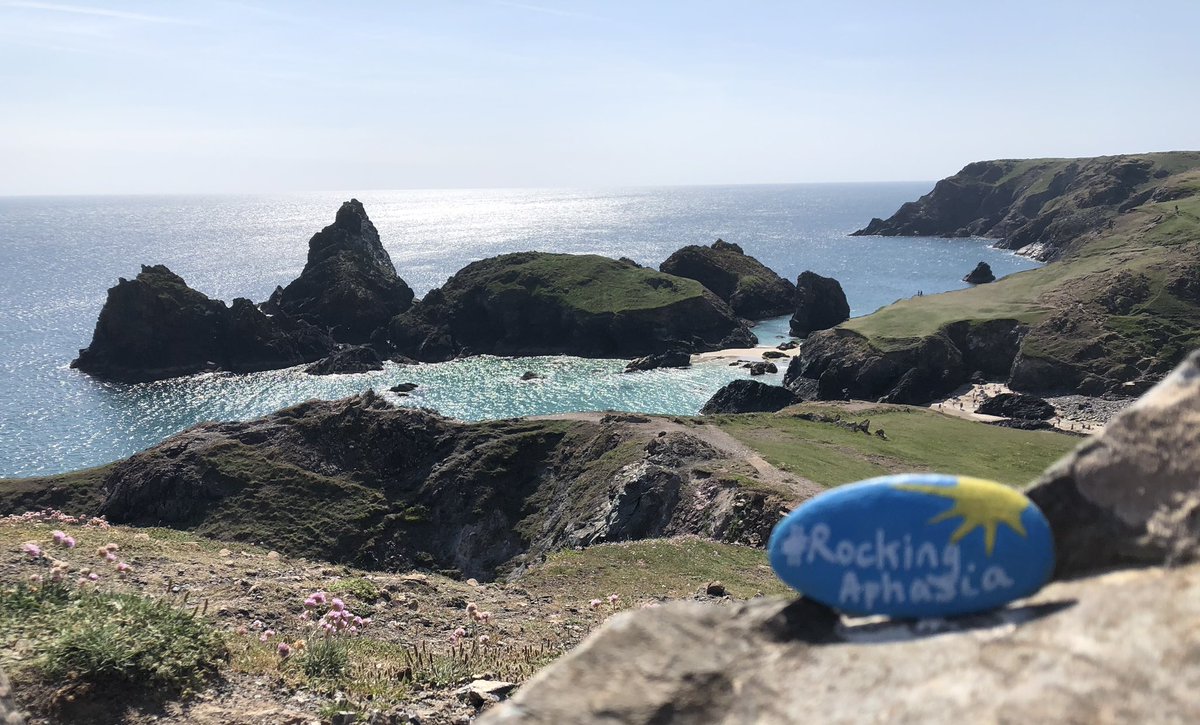 June is #AphasiaAwarenessMonth and we’re @RockingAphasia at Kynance Cove @nationaltrust. Let’s get #Cornwall on the map! 〓〓@em_rehab @tomw_slt @CornwallSLT