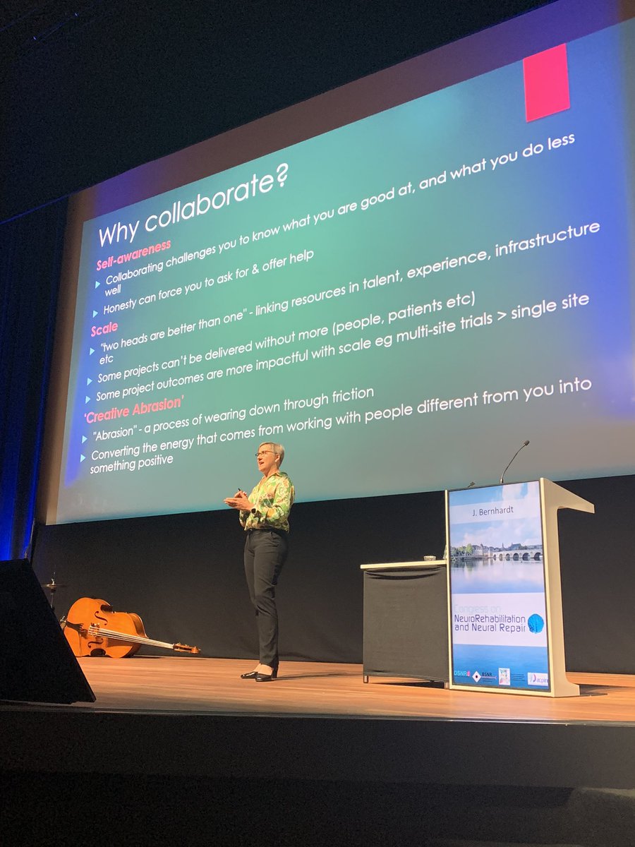 KULneuroPT's tweet photo. Why #collaborate? Inspiring keynote by @AVERTtrial at #NNR2023 https://t.co/B0WqJsYtss