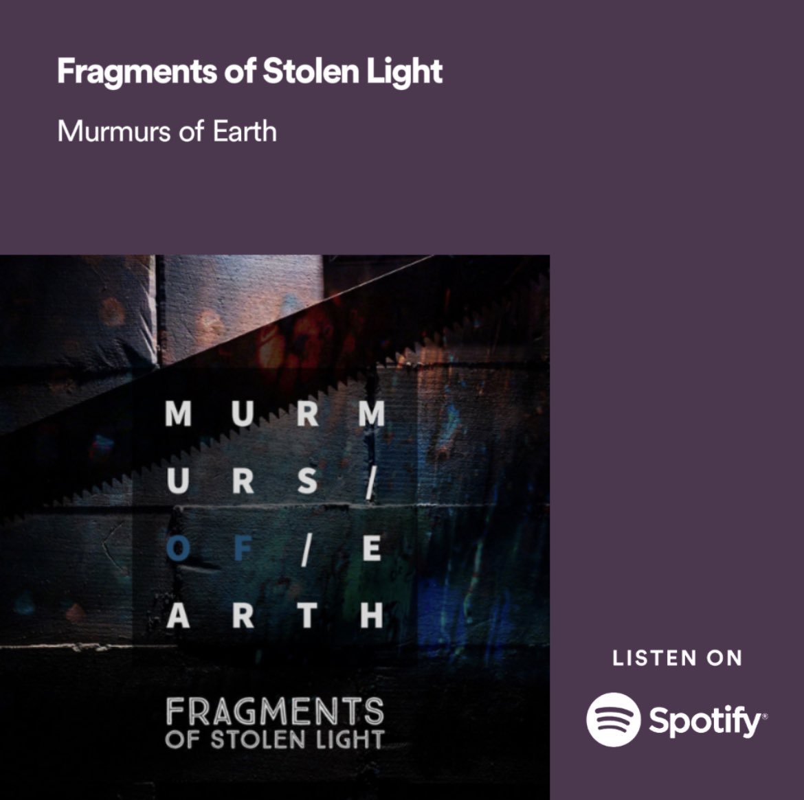 New music from Murmurs of Earth coming soon but in the meantime don’t forget our last album, Fragments of Stolen Light, is still available to stream: open.spotify.com/album/33VcwV2t…