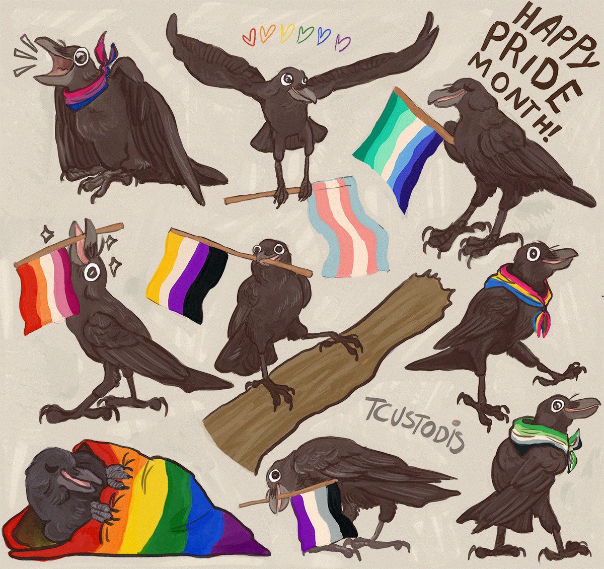 TCustodis's tweet photo. Happy Pride Month 🏳️‍🌈🏳️‍⚧️
Faust the Crow loves you even more than she did the last 2 years! https://t.co/CH2WrV9PhS
