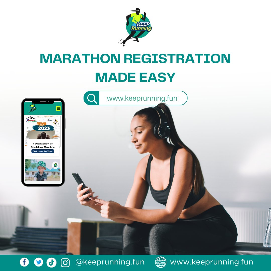 keeprunning_fun's tweet image. Make registrations easy with our keeprunning.fun platform by doing registrations online. Just a simple JOINING button and registered already!

#marathoners #marathonlovers #marathon2023 #onlineregistrations #runnerstz #keeprunningapp #keepruningplatform #fasthubproduct