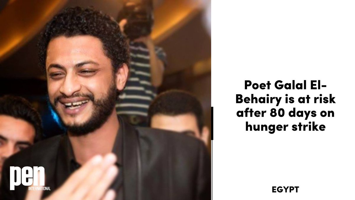 1 hour before our Twitter Storm calling on <a href="/EgyptianPPO/">النيابة العامة المصرية</a>, <a href="/AlsisiOfficial/">Abdelfattah Elsisi</a>, <a href="/MfaEgypt/">Egypt MFA Spokesperson</a> to immediately and unconditionally release imprisoned poet #GalalelBehairy who has escalated his hunger strike today. Are you ready to TAKE ACTION? Sample messages here: docs.google.com/document/d/1Vy…