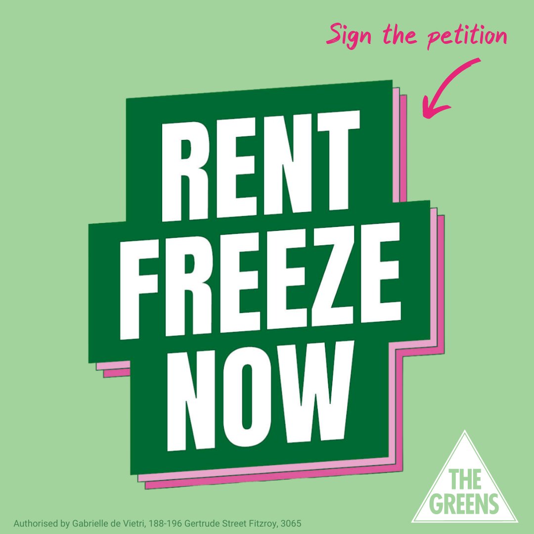 Wages aren’t keeping up with rent. 

60% of people agree we need a #RentFreezeNow. 

Add your voice, and help get the Labor Government to act. 

greens.org.au/vic/campaigns/…