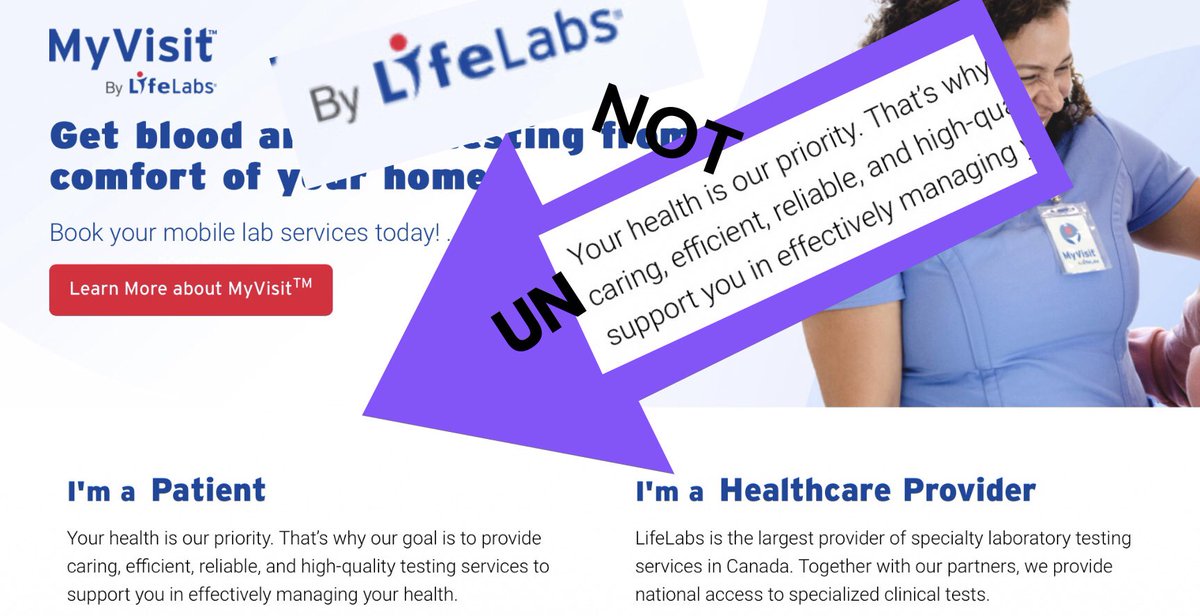 @perfectrose2011 @LifeLabs Please change your website’s false claim. More accurate statement: Your health is not our priority. That’s why our goal is to provide uncaring, unmasked, poor air quality offices for testing services to support you in becoming disabled by COVID #LifeLabs #bcpoli #skpoli #onpoli