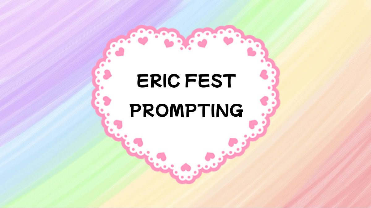 prompting for eric fest is officially open!!
the form for regular prompting is just below, and the link to the self prompting post will be in the replies!
prompting will close june 23rd 💖

forms.gle/FVKTdmSW5hB1Z2…